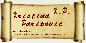 Kristina Paripović vizit kartica